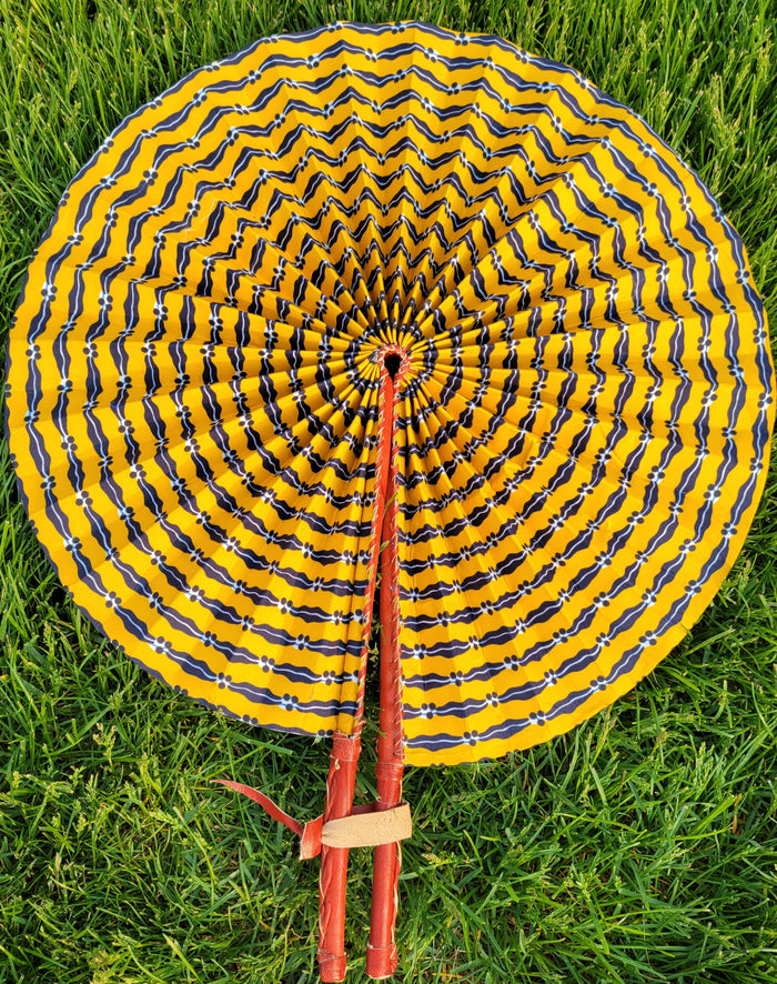 Handheld Fan Foldable | Jumbo Ankara Fans | Ayebea's Sankofa