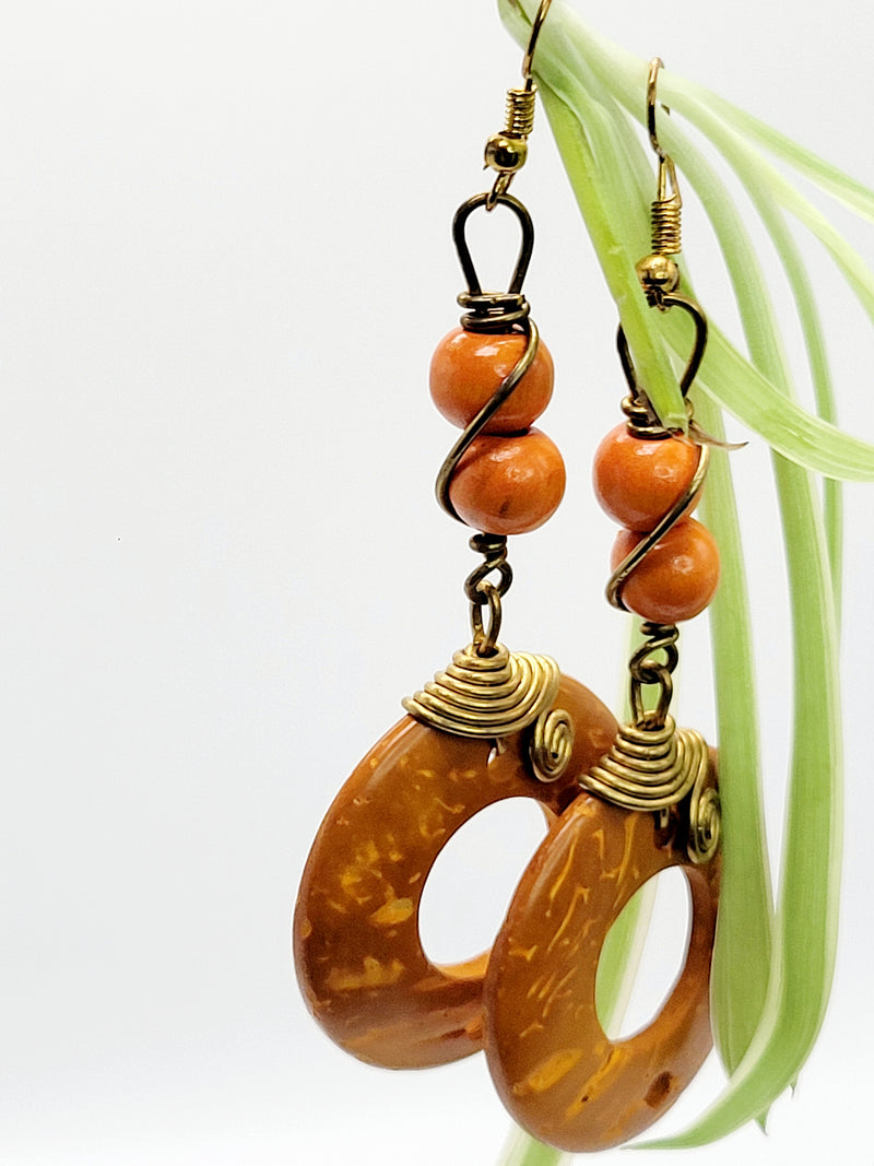 Stylish Wooden Earrings | Araba Earrings | Ayebea's Sankofa