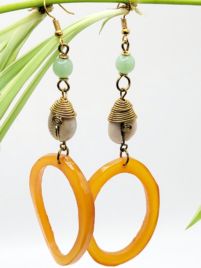 Handcrafted African Dangle Earrings | Obaa Yaa | Ayebea's Sankofa
