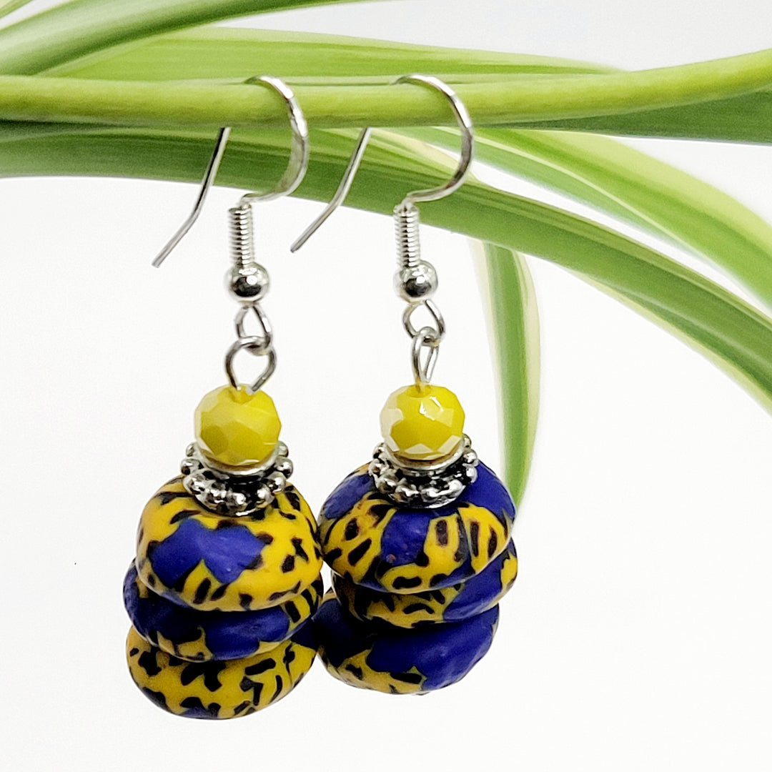 Glass Beaded Earrings | Klo Earrings by Kor.Le.Kour | Ayebea's Sankofa