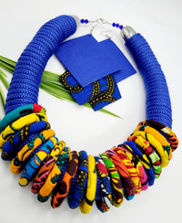 Handmade African Jewelry | Ankara Rink Necklace Set | Ayebea's Sankofa