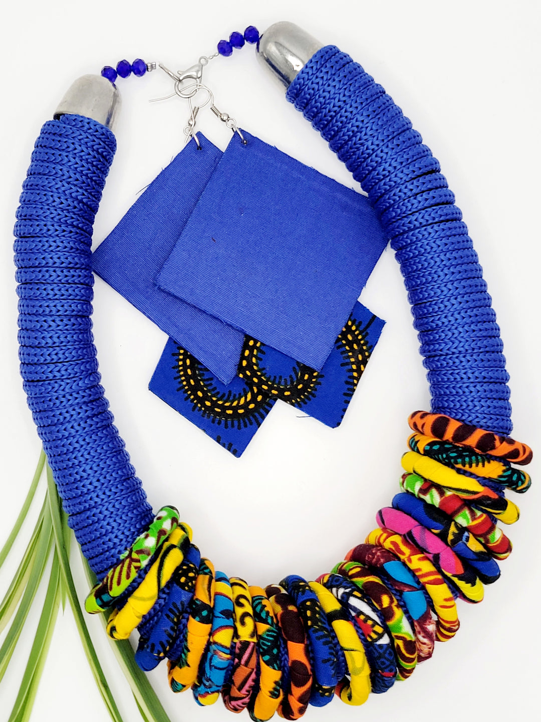 Handmade African Jewelry | Ankara Rink Necklace Set | Ayebea's Sankofa