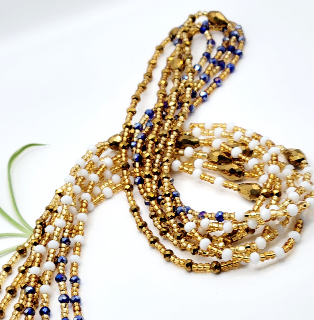 Luxury Waist Beads | Adwo-It's Calm (No Charm) | Ayebea's Sankofa