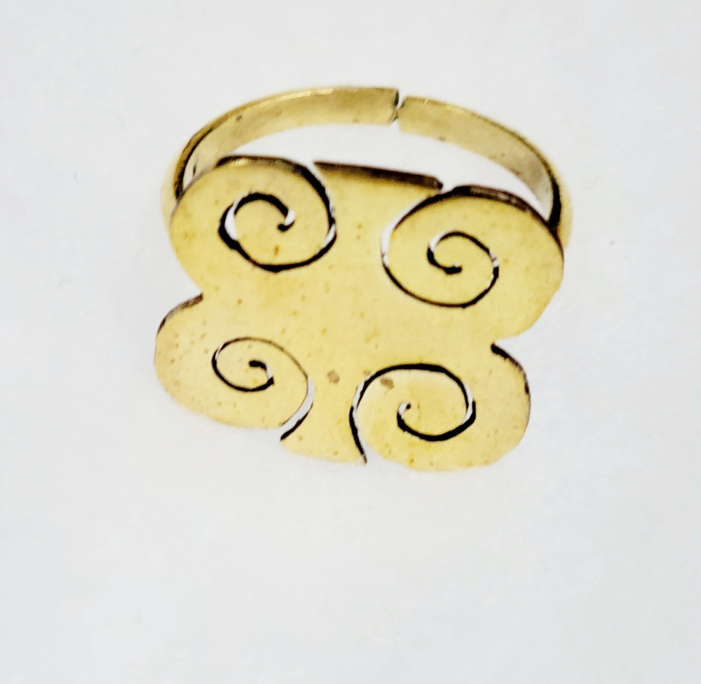 African Brass Ring | Brass Rings - Adinkra Symbols | Ayebea's Sankofa