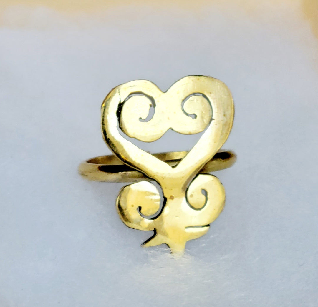 African Brass Ring | Brass Rings - Adinkra Symbols | Ayebea's Sankofa