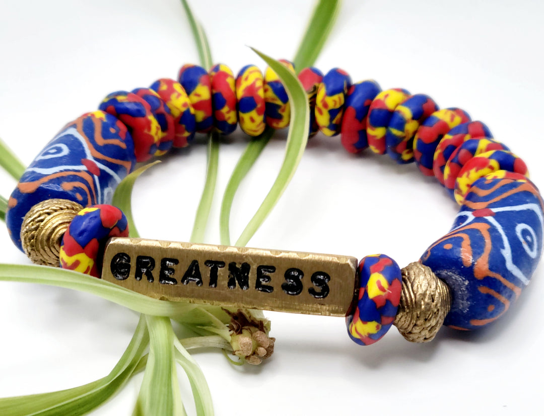 Large Beaded Bracelets | "Asempa Band" Bracelet | Ayebea's Sankofa