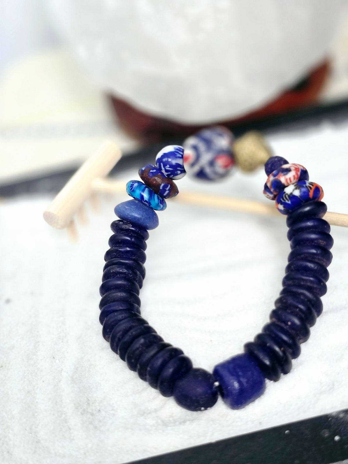 "Dzɔlɔ"- One of a Kind Bracelet- Blue