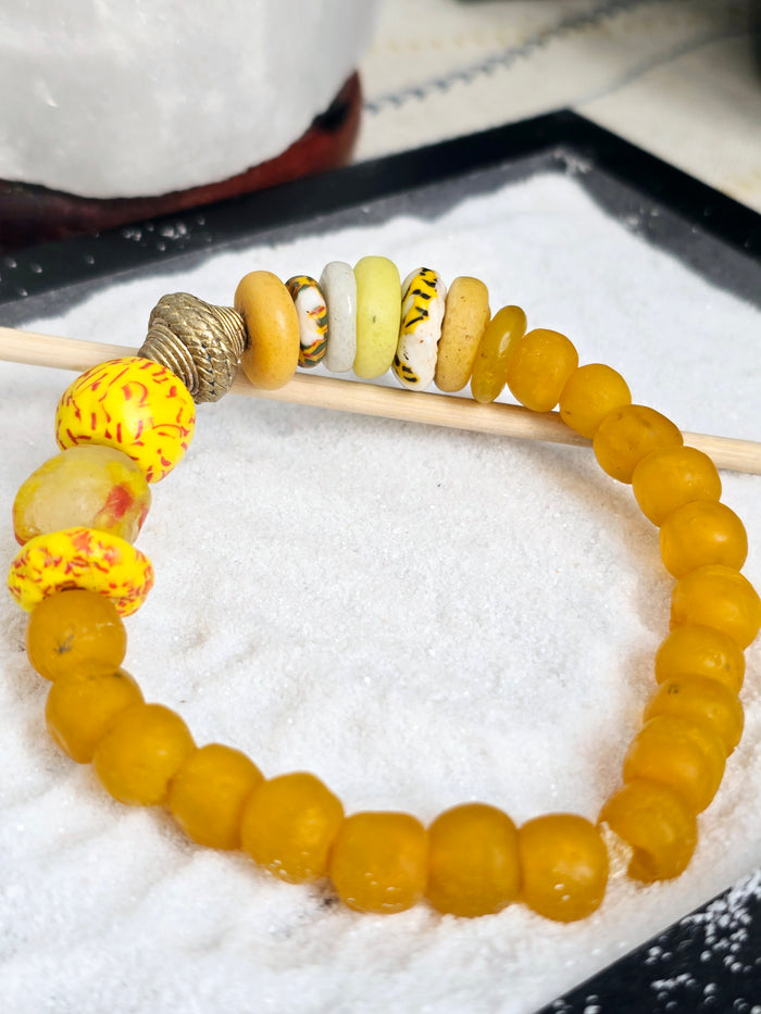 "Dzɔlɔ"- One of a Kind Bracelet-Yellow