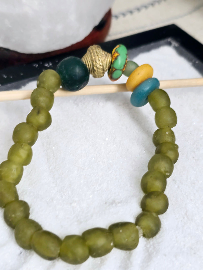 "Dzɔlɔ"- One of a Kind Bracelet-Green