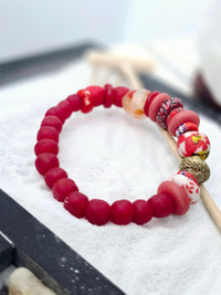 "Dzɔlɔ"- One of a Kind Bracelet-Red