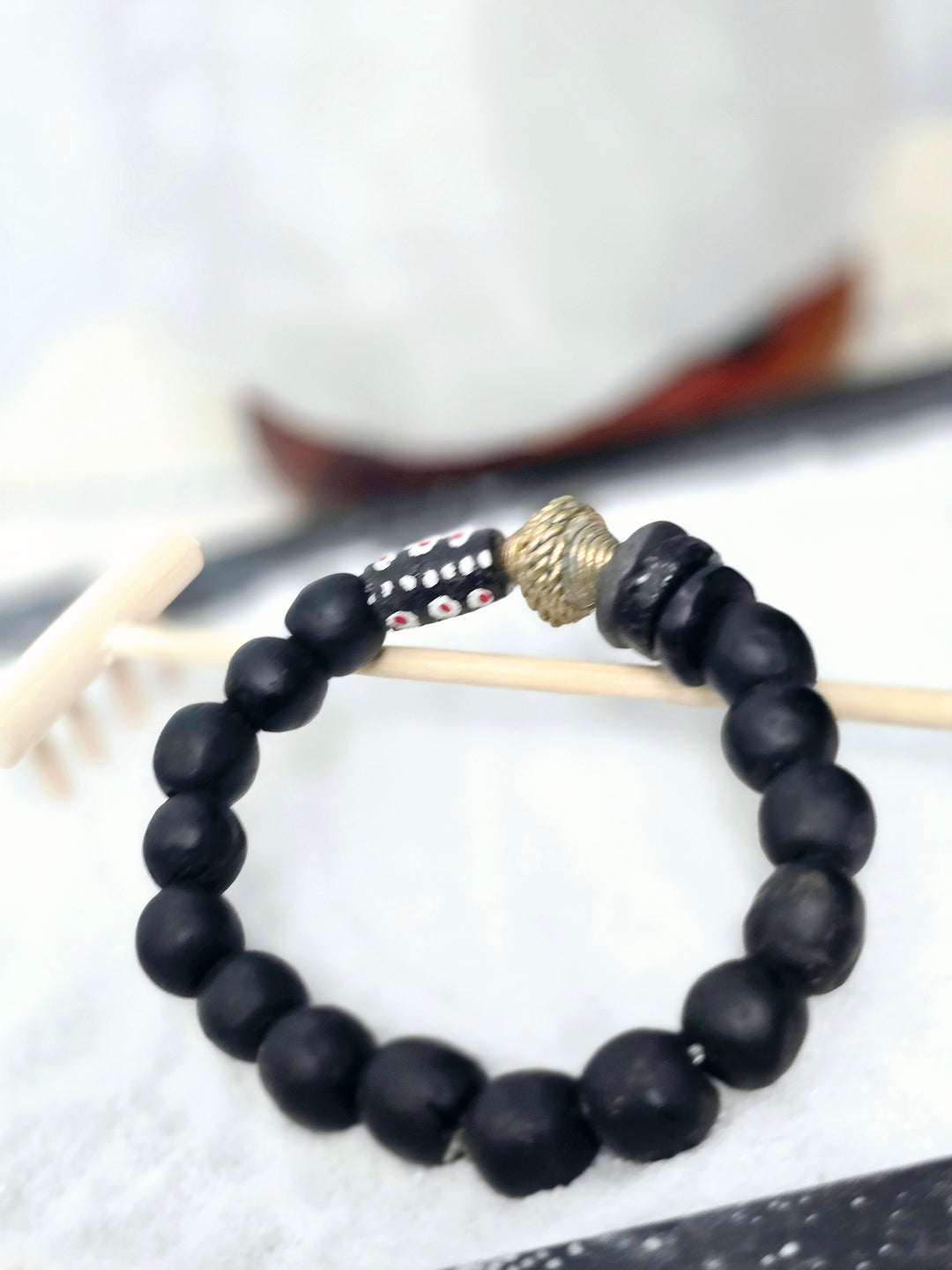 "Dzɔlɔ"- One of a Kind Bracelet-Black