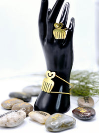 Duafe-Adinkra Brass Bracelet Set