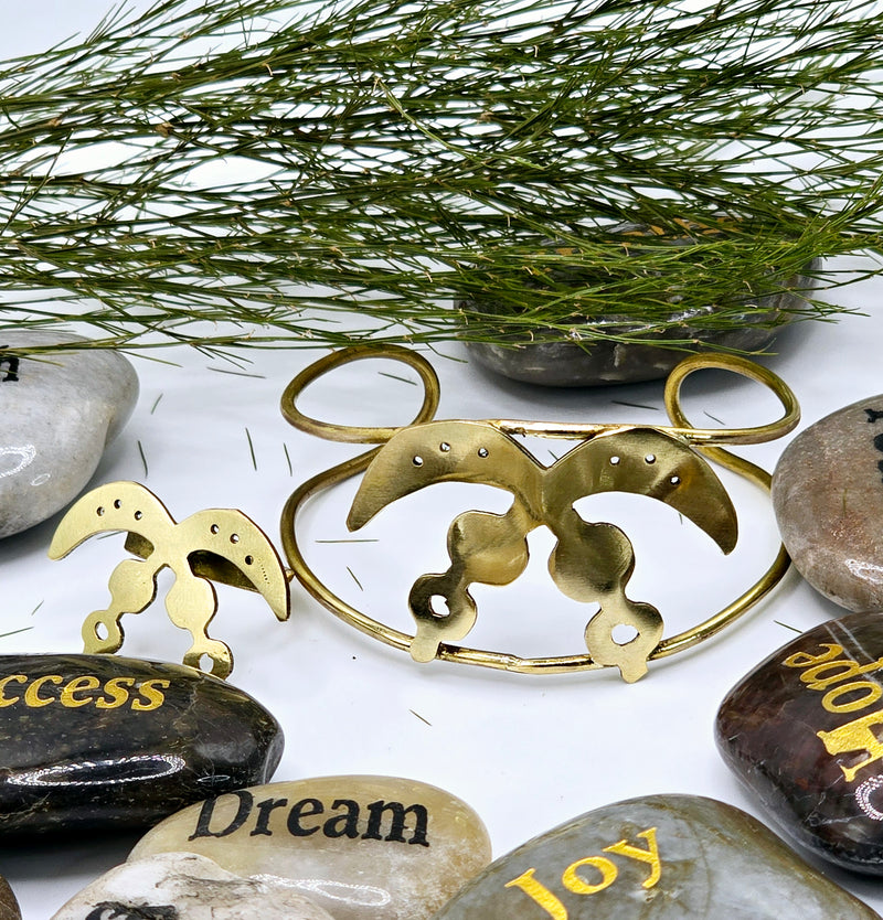 Akofena-Adinkra Brass Bracelet Set