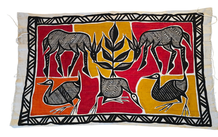 Fair Trade Korhogo Cloth (Approx. 37" x 61") – Handwoven African Textile for Sustainable Home Décor, Wall Art & Throws