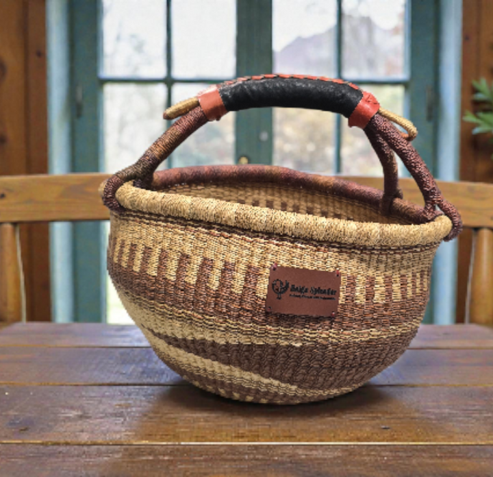 Medium Bolga Storage Basket — Handmade by the Women of Ayebase