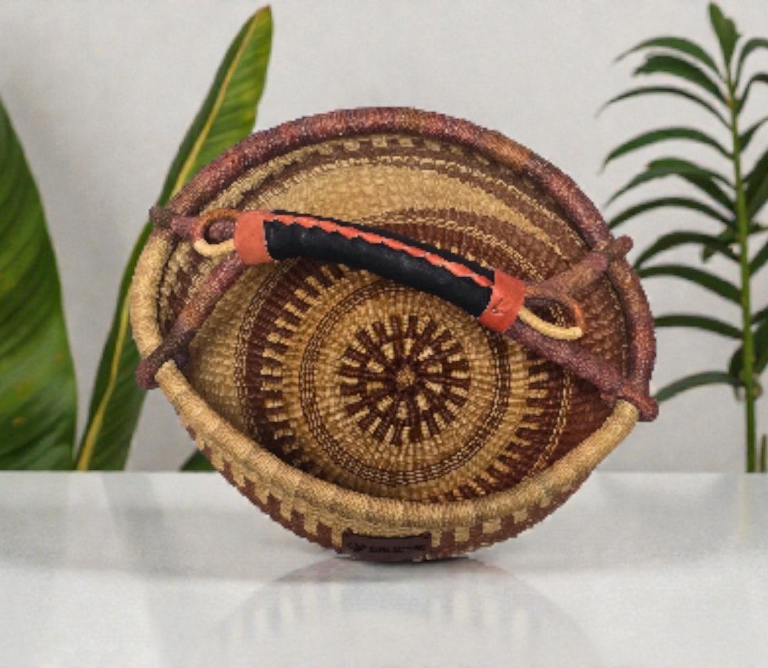 Medium Bolga Storage Basket — Handmade by the Women of Ayebase