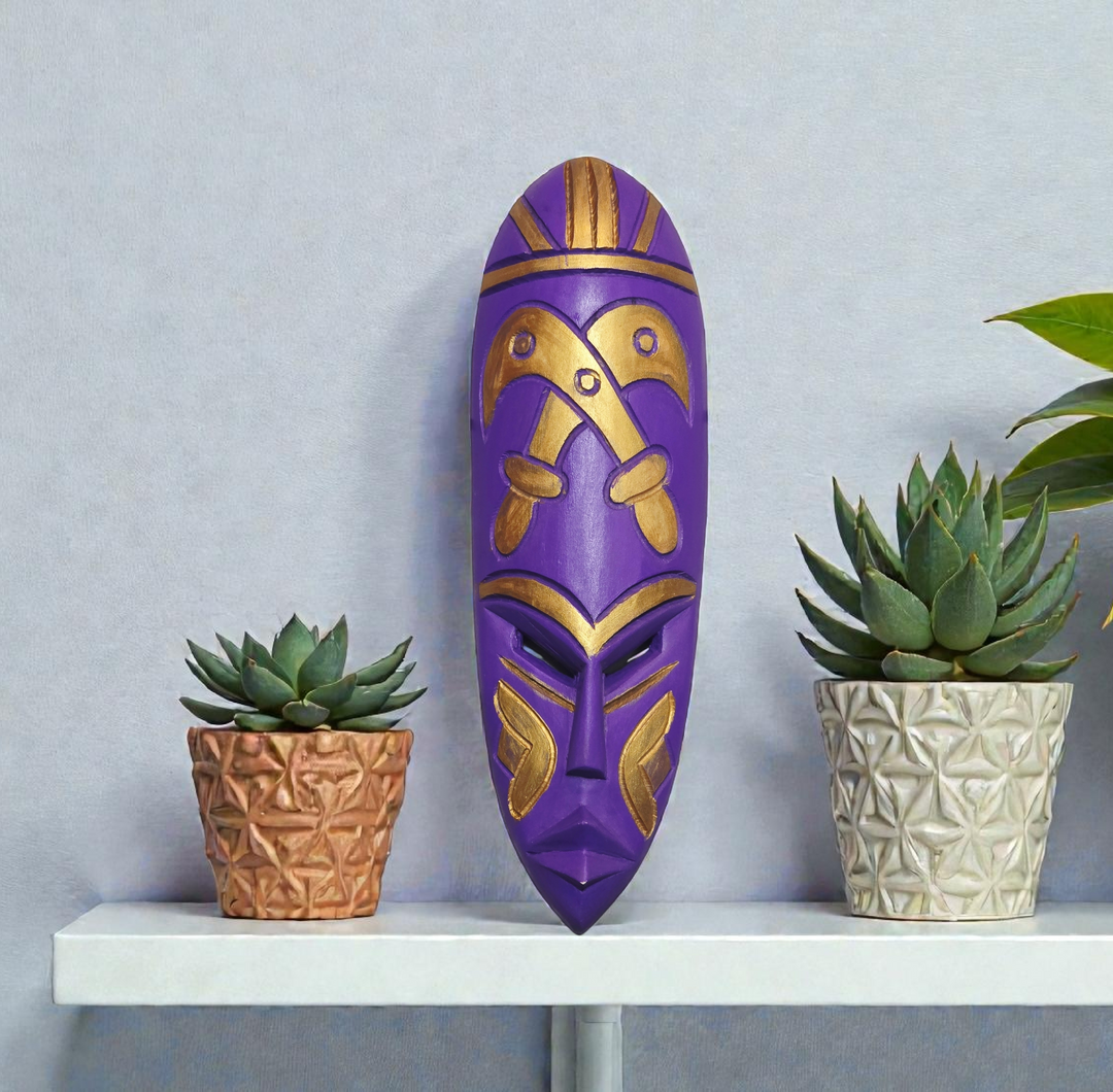 Adinkra Hand Carved African Mask-Akofena