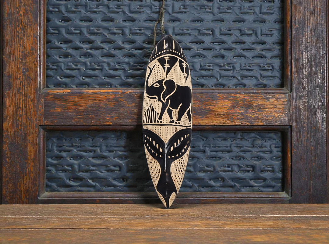 Adinkra Hand Carved African Mask