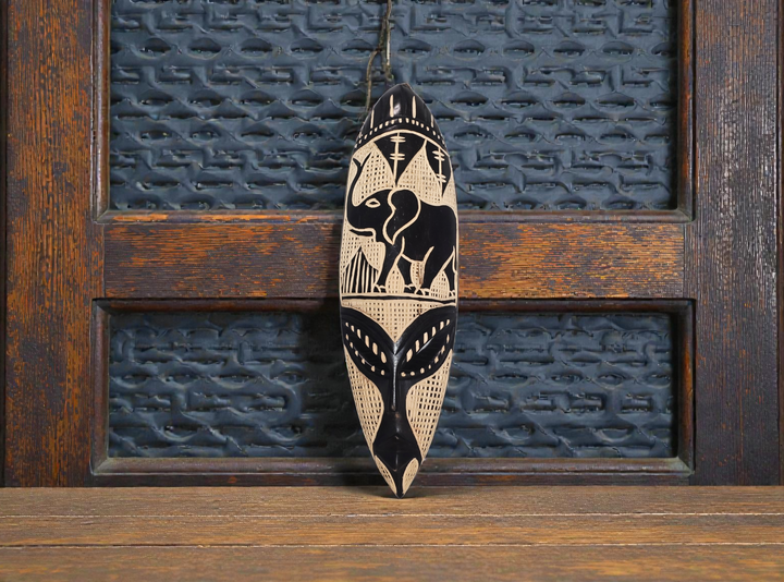 Adinkra Hand Carved African Mask