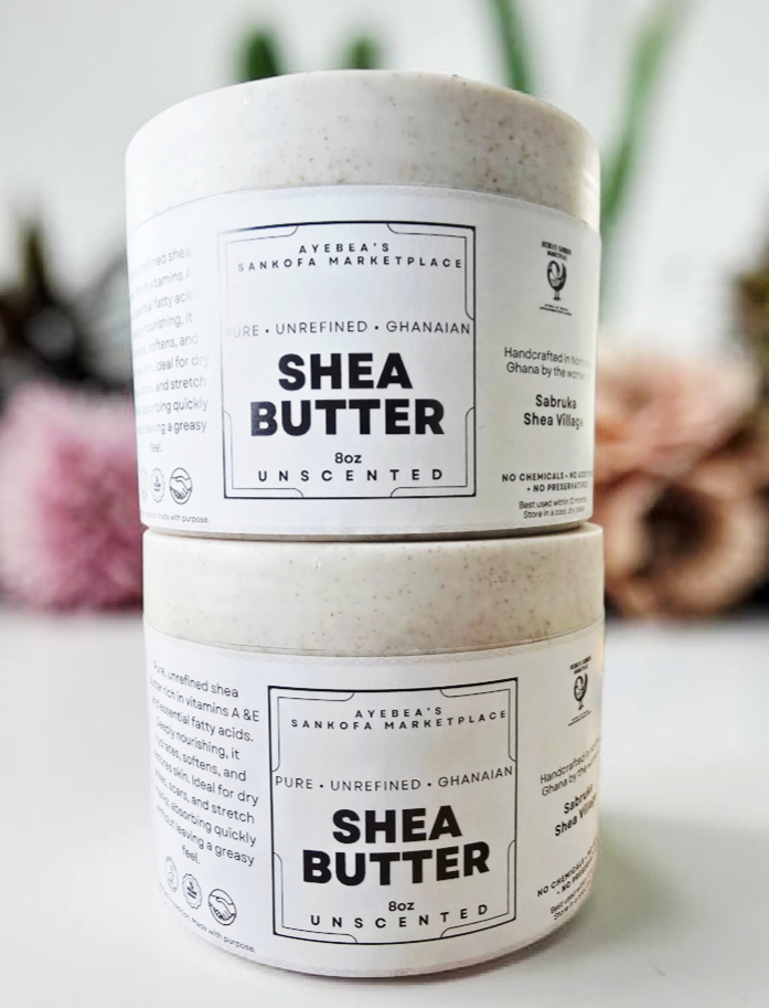 8oz Natural Shea Butter — Sustainably Packaged in Wheat Straw Jar