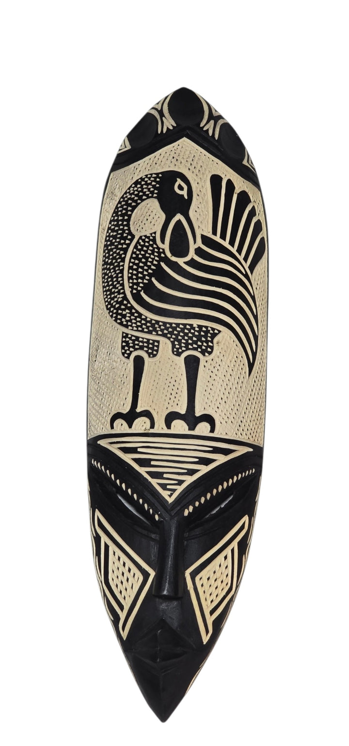 Adinkra-Sankofa Hand Carved African Mask
