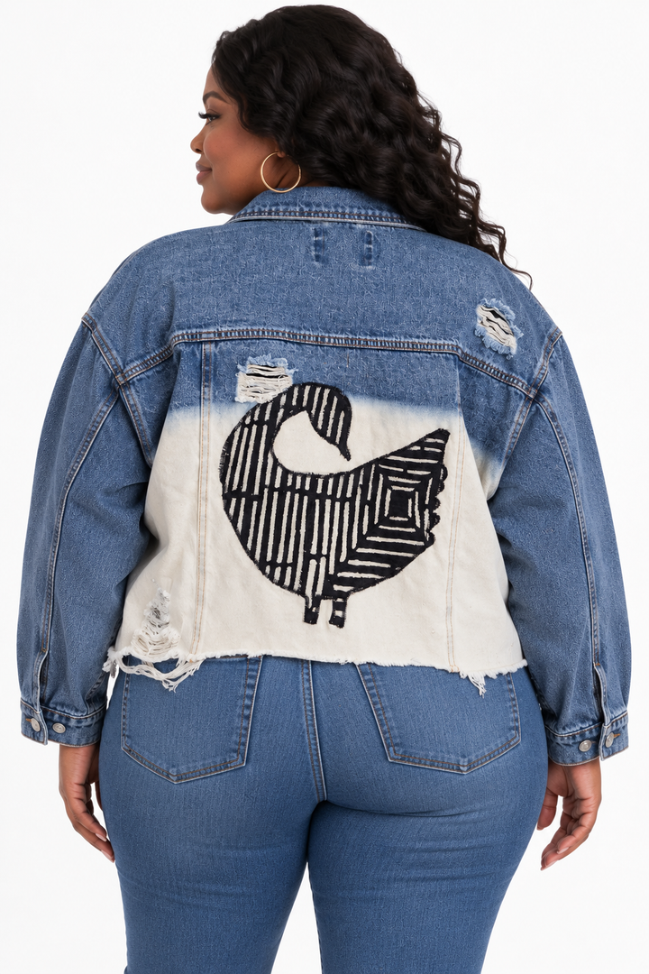 Denkyem-Denim Fusion Upcycled Jacket