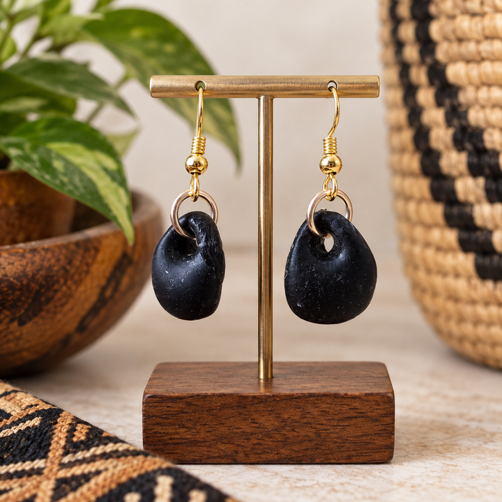 Recycled Glass & Copper Earrings