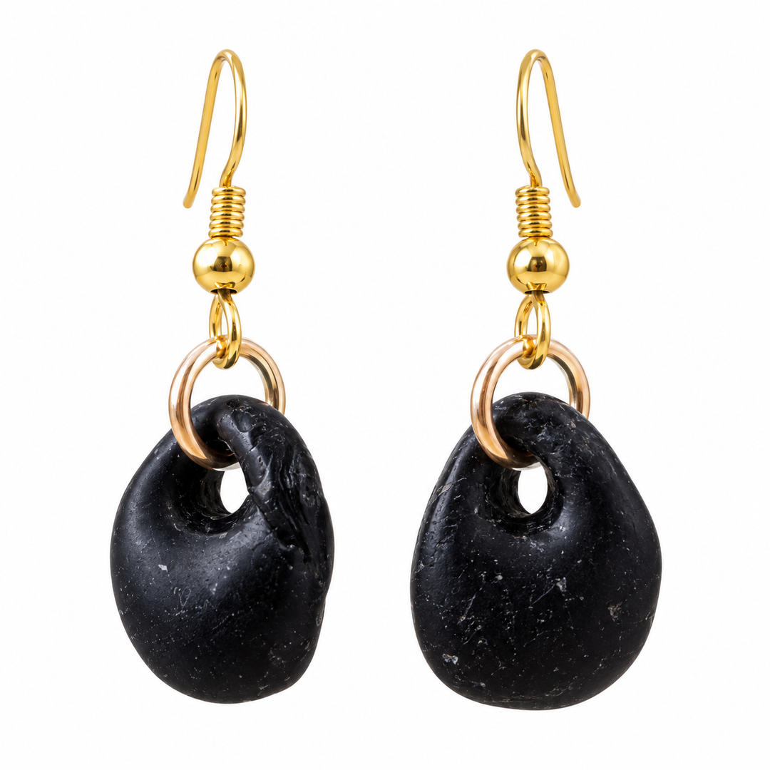 Recycled Glass & Copper Earrings