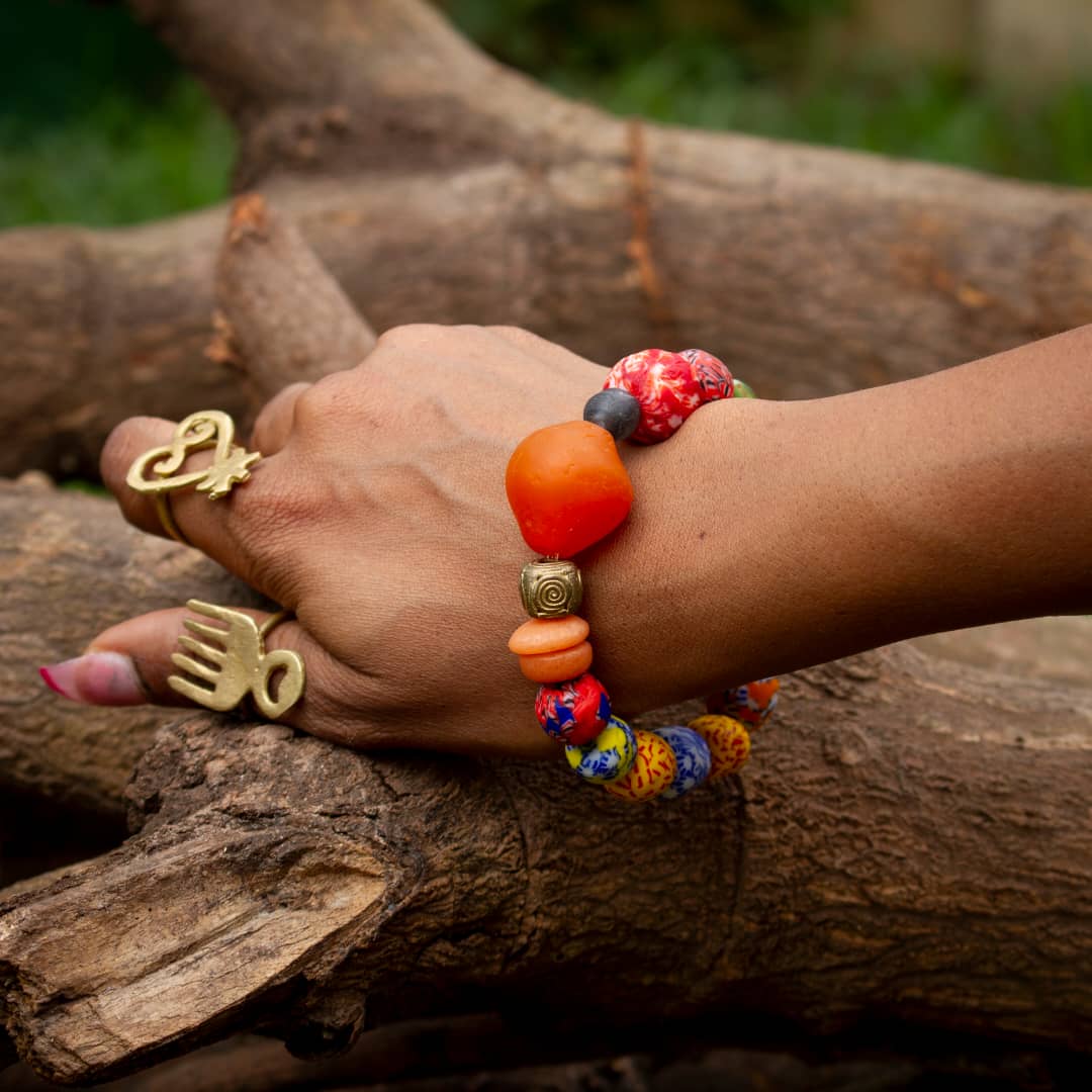 "Dzɔlɔ"- One of a Kind Bracelet-Green