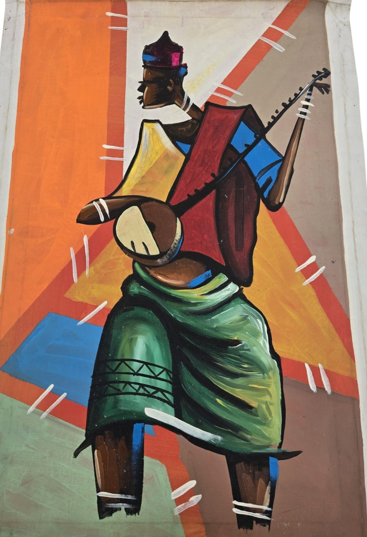 Kora Rhythms| Handcrafted Ghanaian Musician Painting
