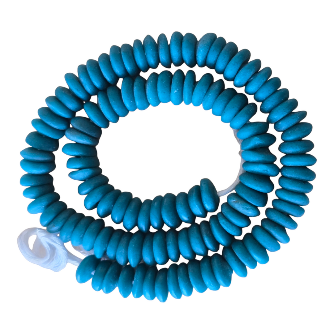 Recycled Glass Beads Spacers-Teal