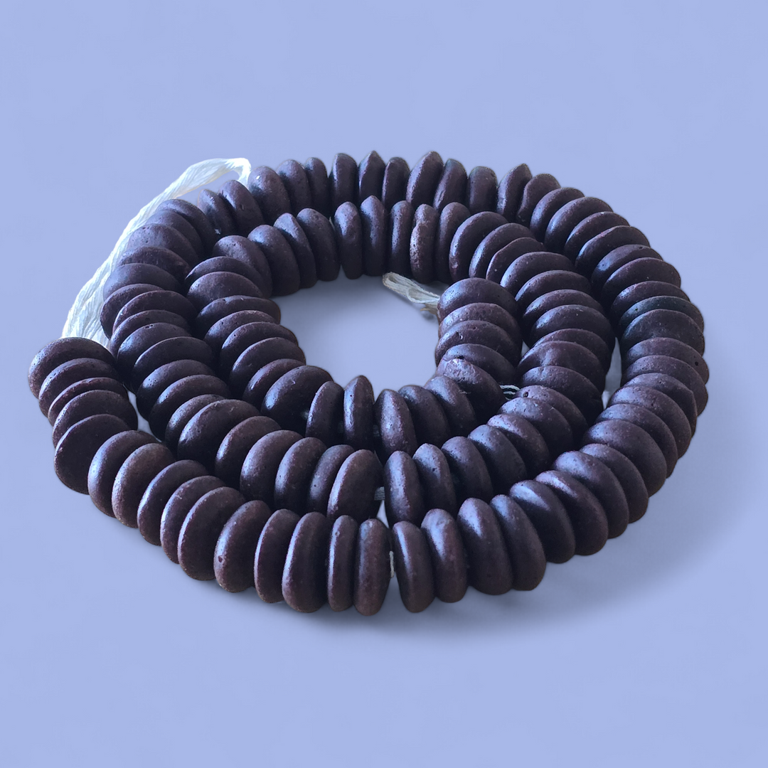 Recycled Glass Beads Spacers-Purpley Brown