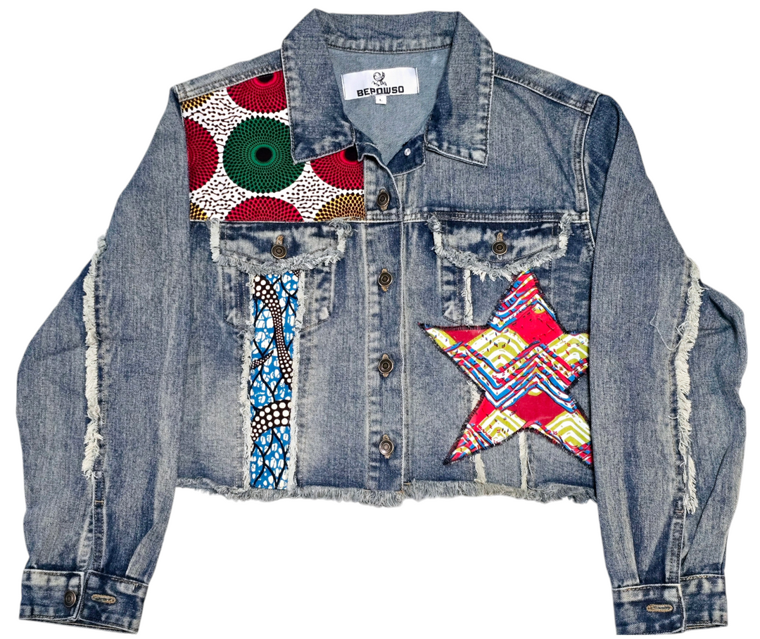 Nsoroma -Denim Fusion Upcycled Jacket