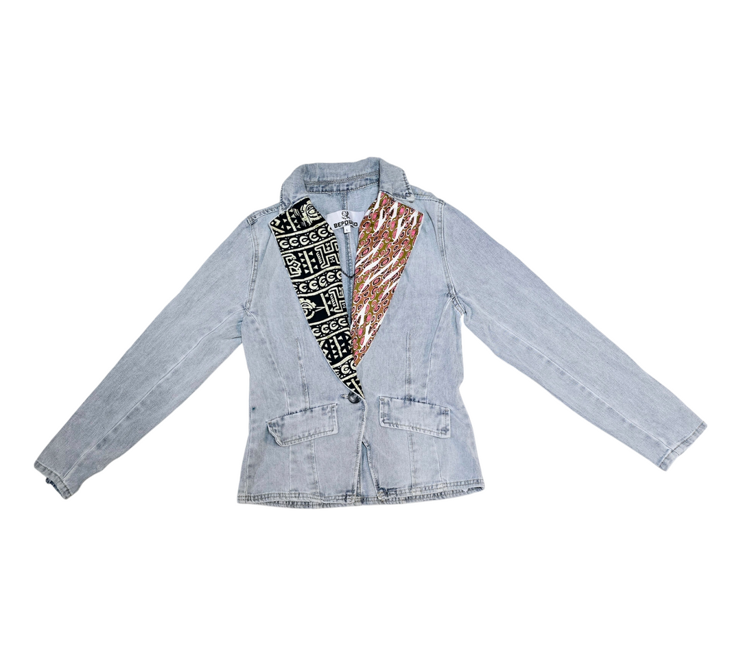 Ohenewaa-Denim Fusion Upcycled Jacket