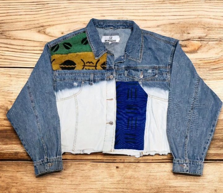 Mawusi-Denim Fusion Upcycled Jacket