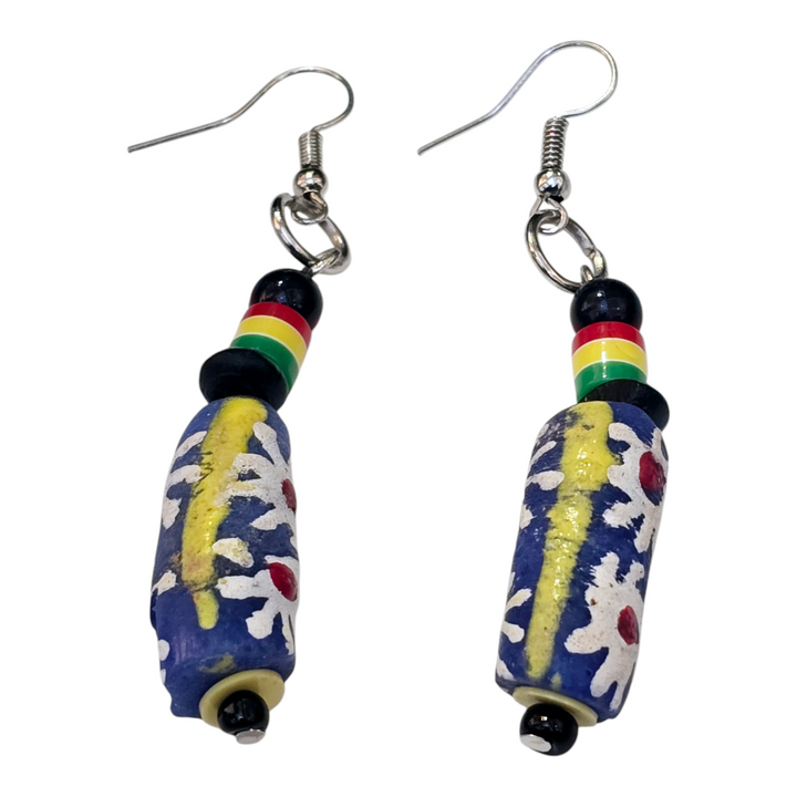 Manye Hand Painted Glass Beads Earrings