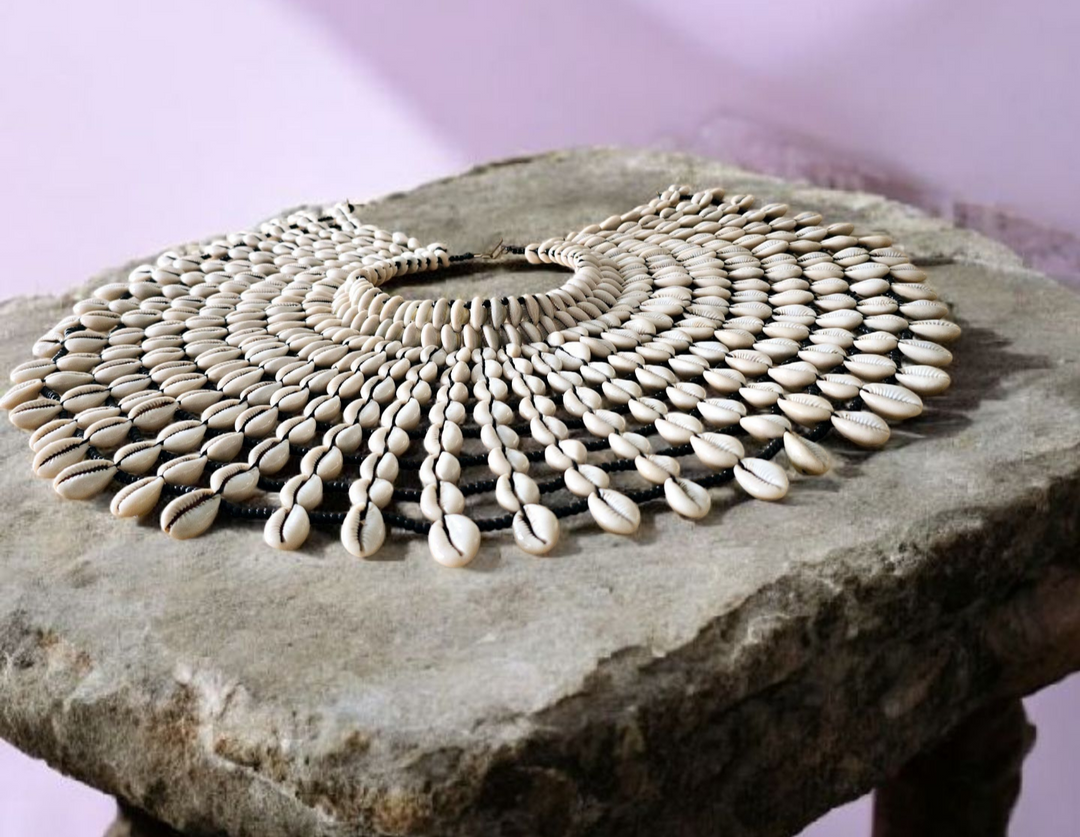 Zanbaya- Cowrie Statement Necklace