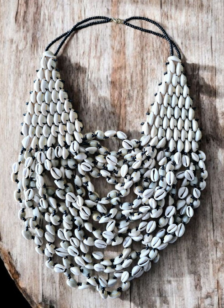 Tenga Nɔɔ- Cowrie Statement Necklace