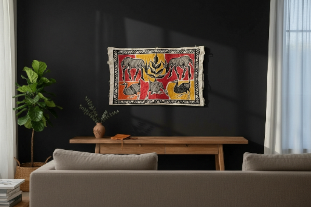 Fair Trade Korhogo Cloth (Approx. 37" x 61") – Handwoven African Textile for Sustainable Home Décor, Wall Art & Throws