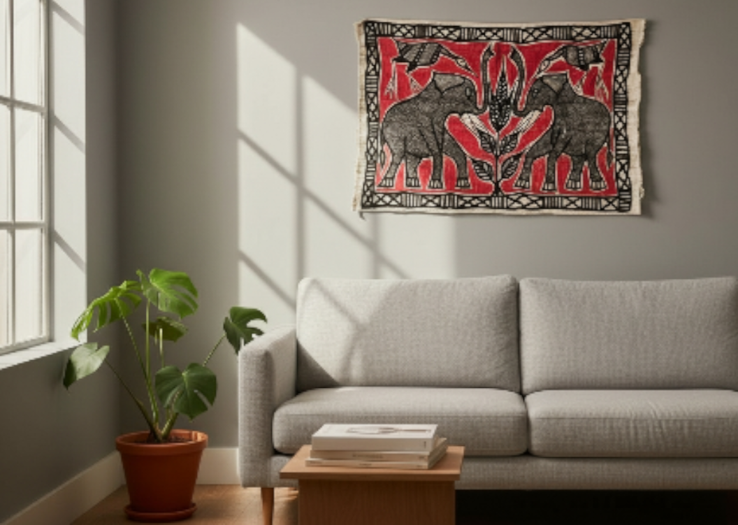 Fair Trade Korhogo Cloth (Approx. 40" x 60") – Handwoven African Textile for Sustainable Home Décor, Wall Art & Throws