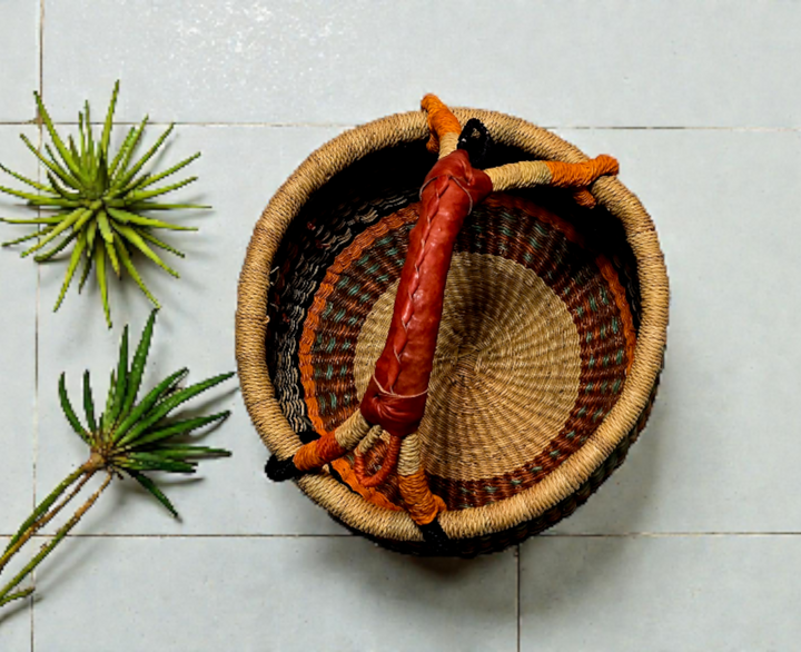 Small Bolga Storage Basket — Handmade by the Women of Ayebase
