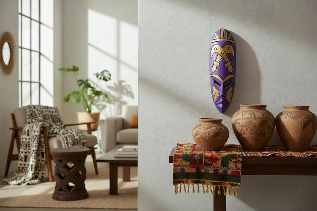 Adinkra Hand Carved African Mask-Akofena