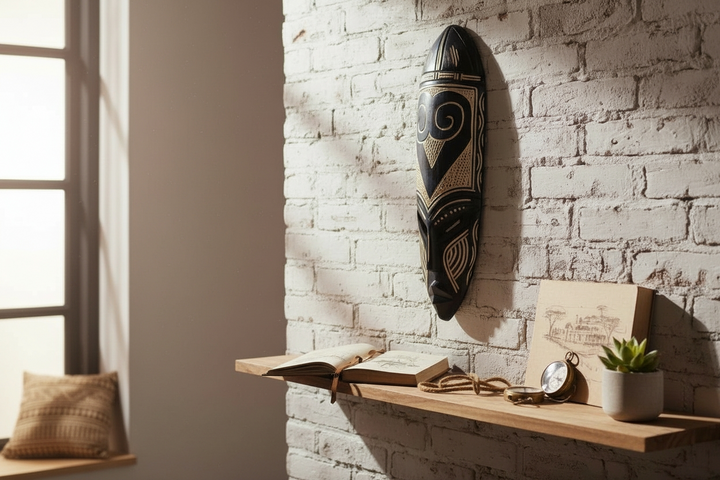 Sankofa-Adinkra Hand Carved African Mask