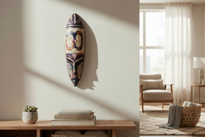 Nyame Biribi Adinkra Hand Carved African Mask