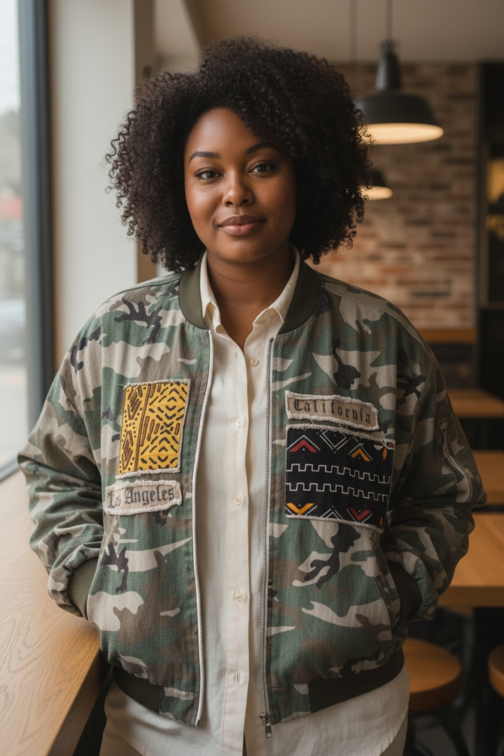 Ayeley-Denim Fusion Upcycled Jacket