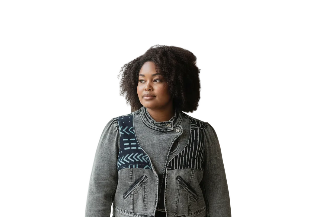 Sankofa-Denim Fusion Upcycled Jacket