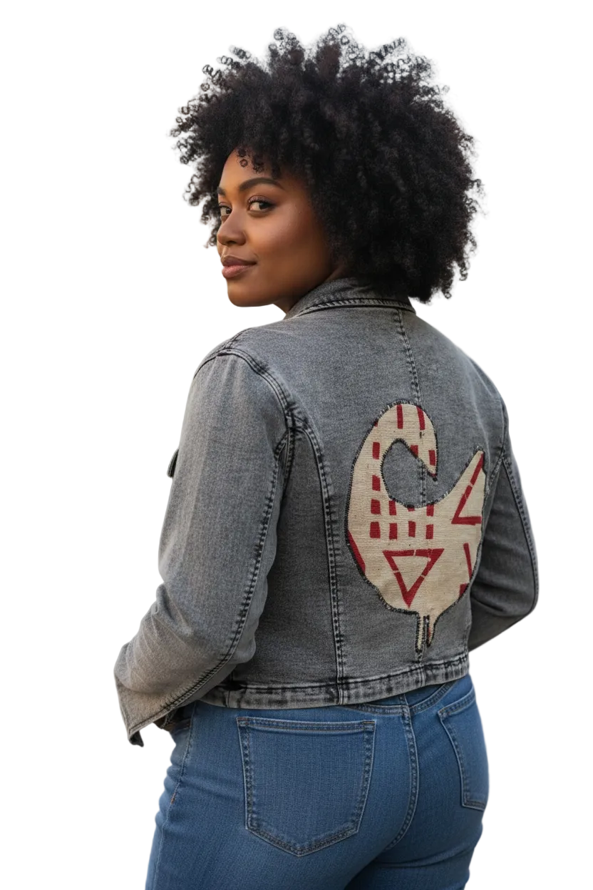 Sankofa-Denim Fusion Upcycled Jacket