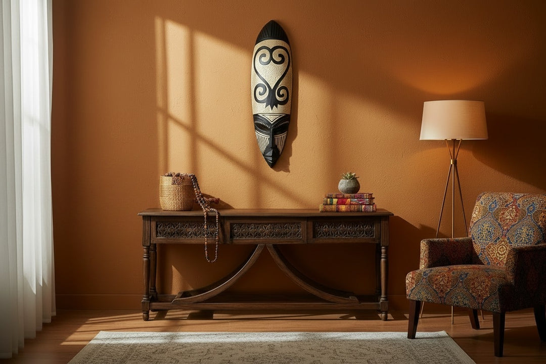 Adinkra-Sankofa Hand Carved African Mask