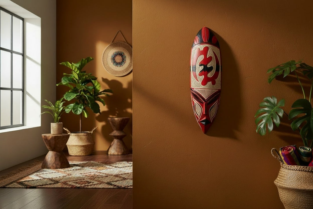 Hand Carved African Mask-Gye Nyame