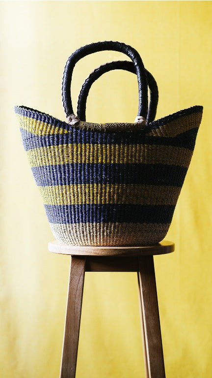 Bolga Shopper-Blau und Gold